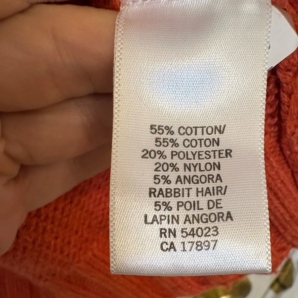Banana Republic Coral Pink Cable Knit Sweater Hooded Preppy Cabincore Small